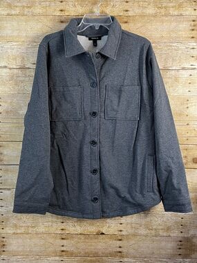 Torrid Women’s Charcoal Grey Fleece Shacket NWT Size 1X 14-16 Chest Side Pockets